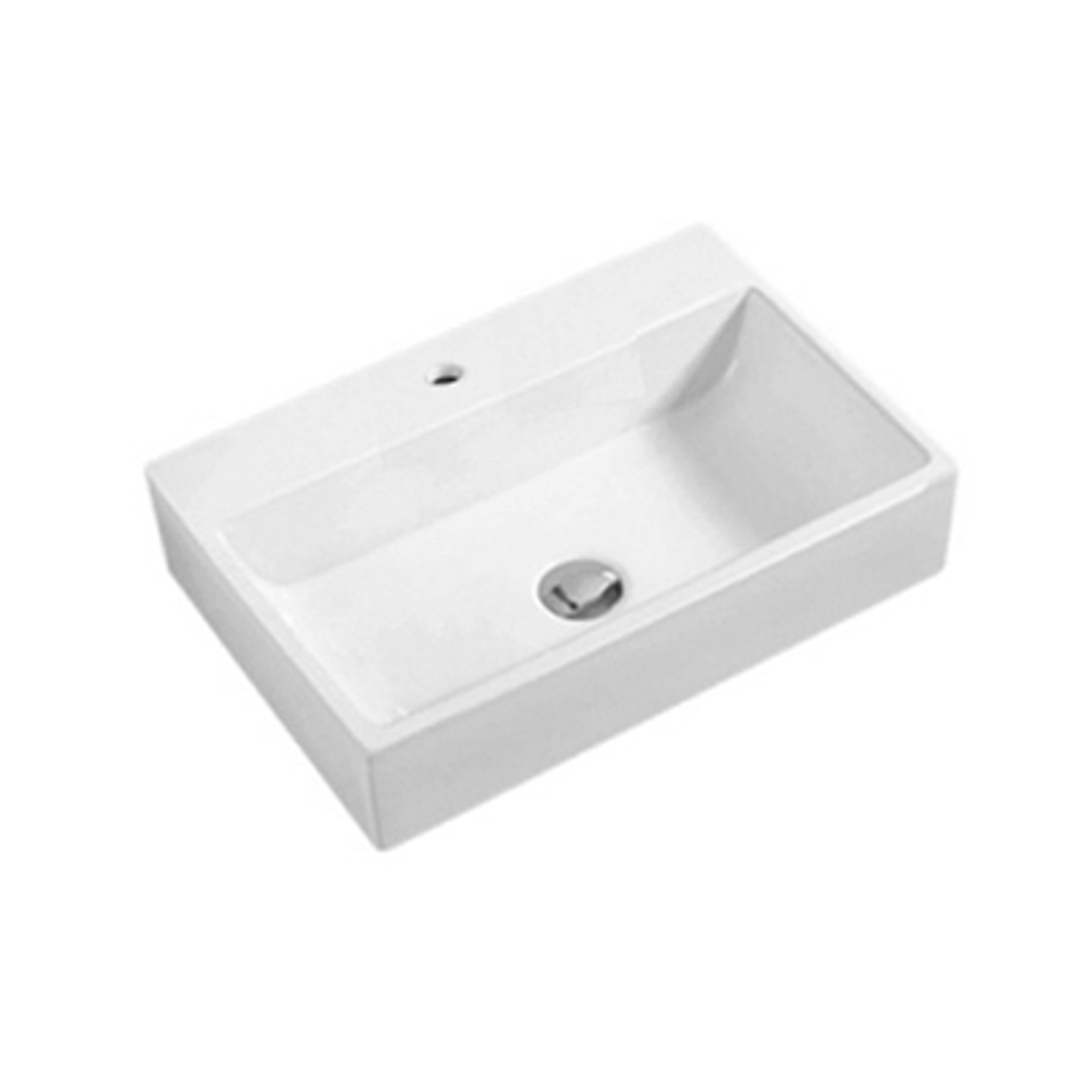Otti Wall Hung Above Counter Basin 1 Tap Hole Gloss White No Overflow Dimension: 530*360*120