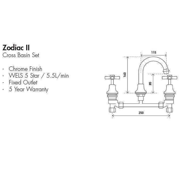 Aspire Zodiac II - Chrome Basin Set