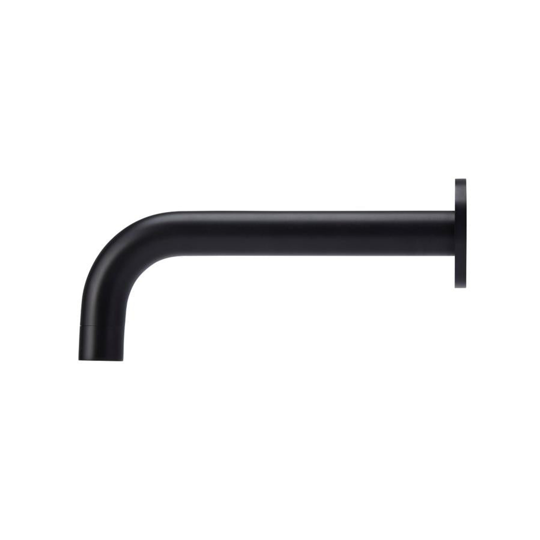 Meir Matte Black Round Curved Wall Spout 200mm