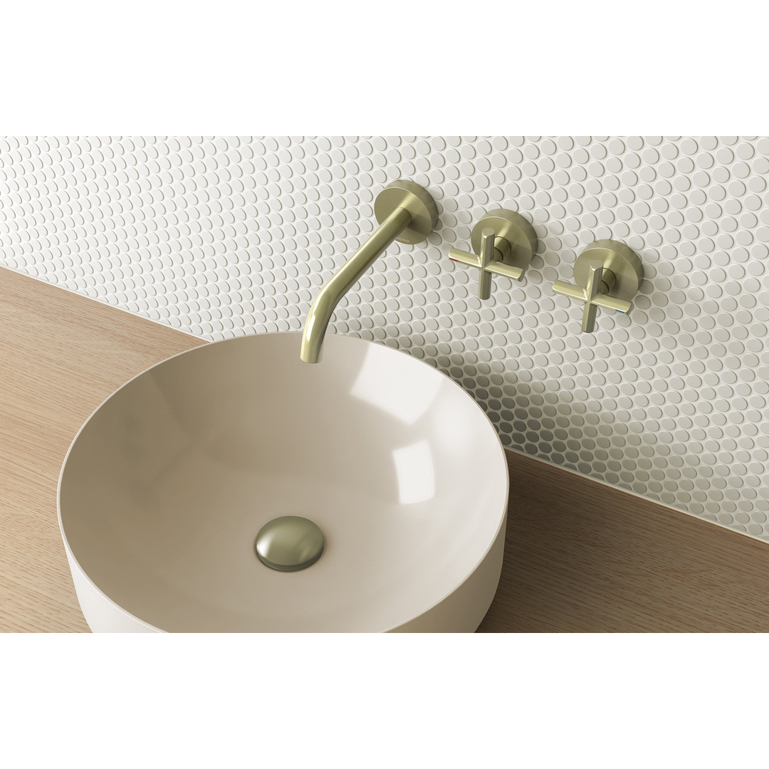 Phoenix Vivid Slimline Plus Wall Basin/Bath Hostess Set 180mm Brushed Gold