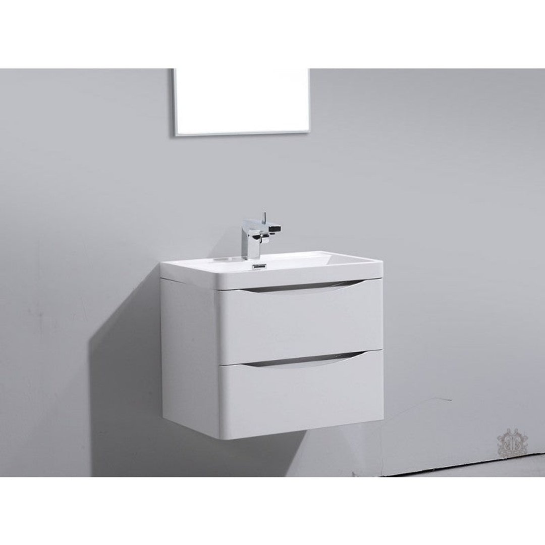 Belbagno Ancona 600mm Wall Hung Vanity Gloss White 600 X 420 X 450