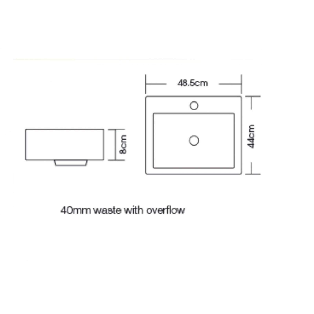 Rf Plaza Above Counter Basin Rect. 485X440X80 7078