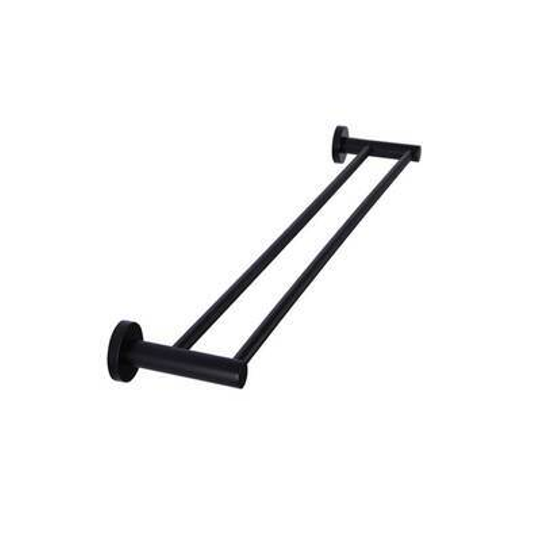 Meir Round Double Towel Rail 900Mm Matte Black