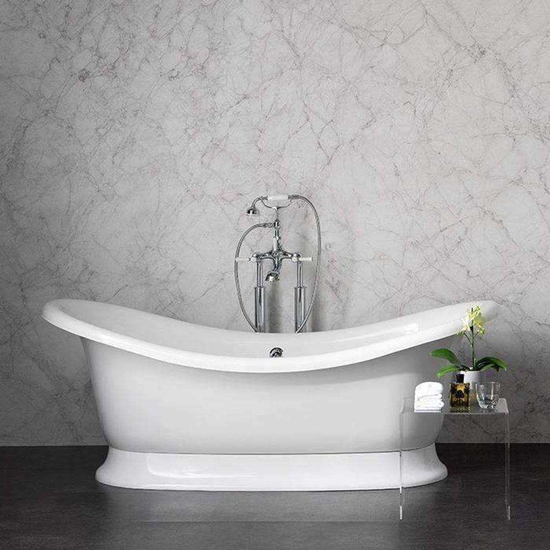 V+A Marlborough Freestanding Bath Quarrycast White 1901mm
