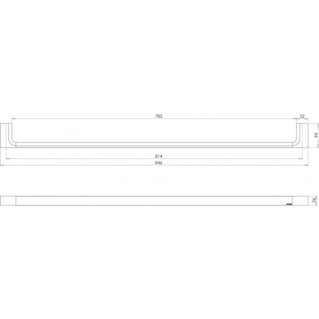 Phoenix Gloss Single Towel Rail Matte Black 600mm - 800mm