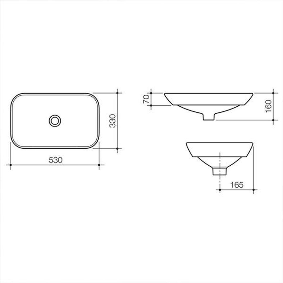 Caroma Gem Inset Basin 530mm
