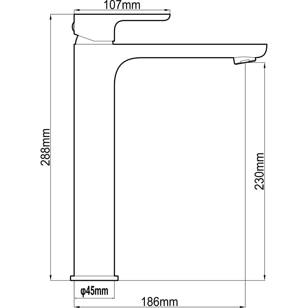 Harmony Bassini Basin Mixer Tower Black Chrome