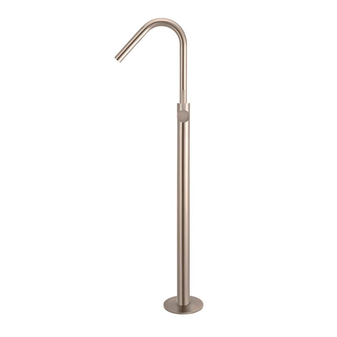 Meir Freestanding Round Bath Mixer With Hand Spray - Champagne