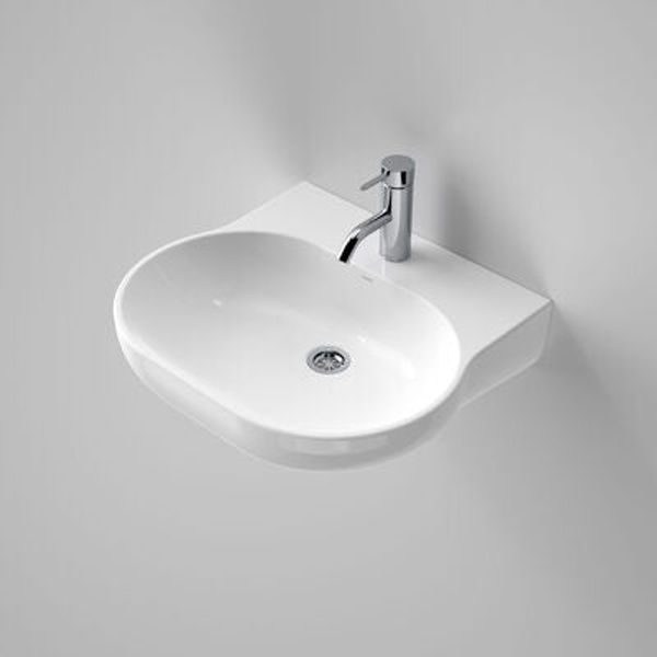 Caroma Opal 510 Wall Basin White 3 Tap Hole