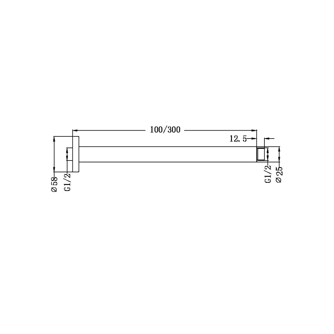 Nero Round Ceiling Arm Brushed Gold