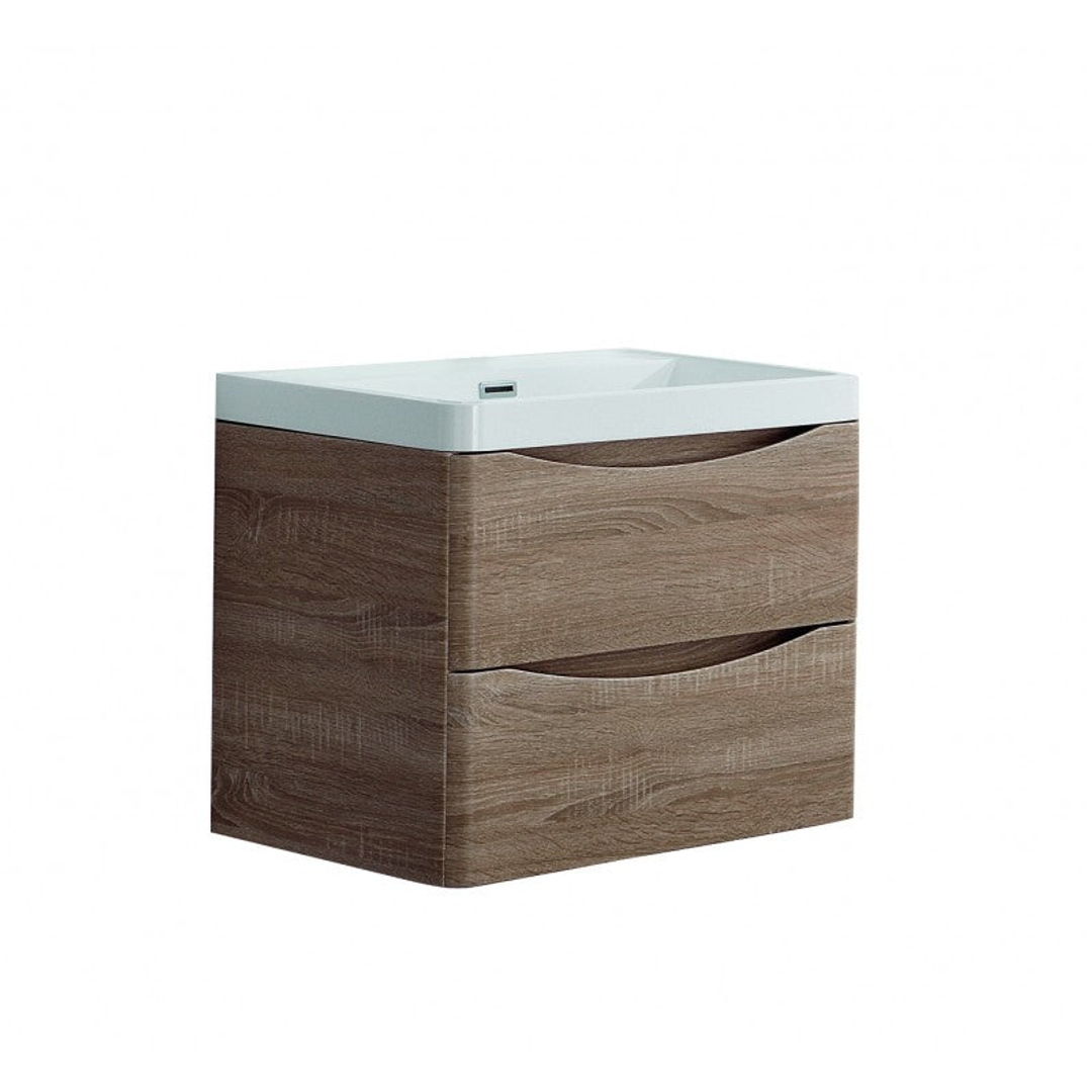 Belbagno Ancona 600mm Wall Hung Vanity White Oak 600 X 420 X 450