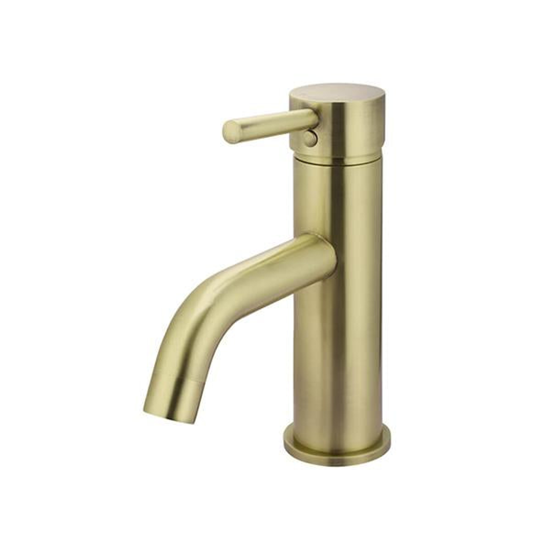 Meir Round Basin Mixer Curved Tiger Bronze