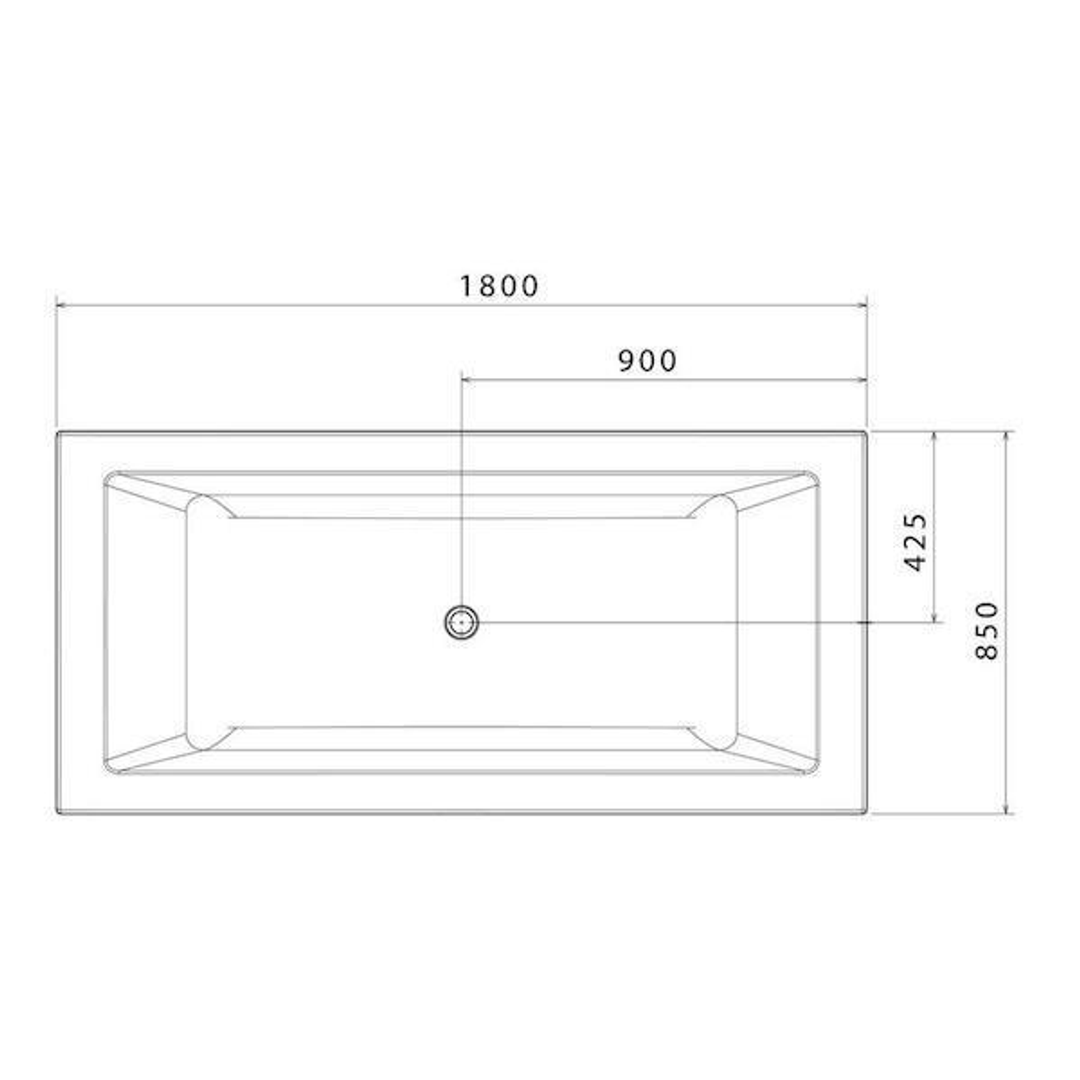Caroma Newbury Island Plus Bath 1800mm