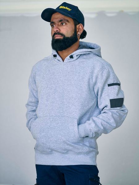 Bisley Work Fleece Hoodie Grey Marle