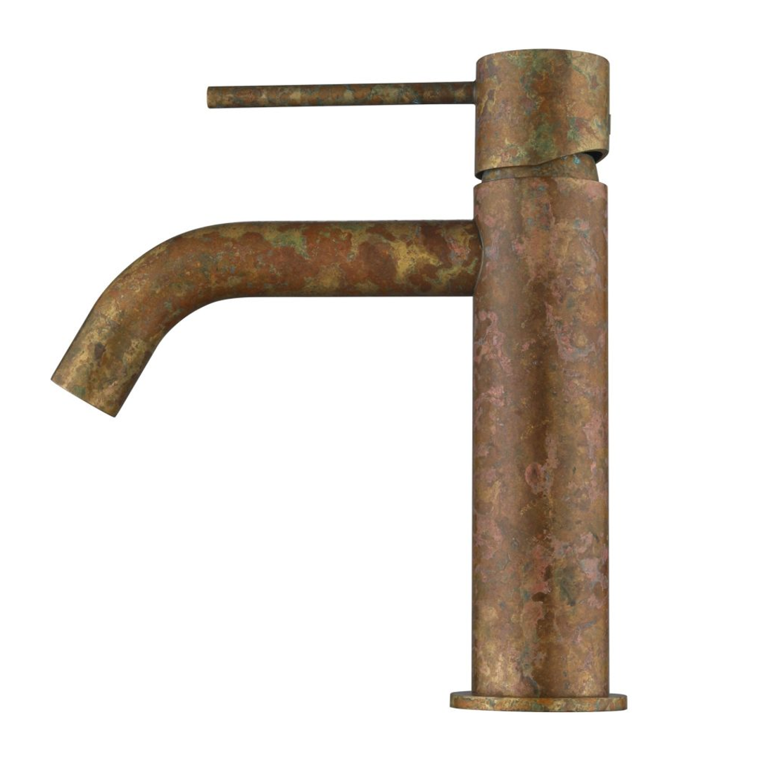 Bella Vista Mica Basin Mixer Curved Spout Living Brass