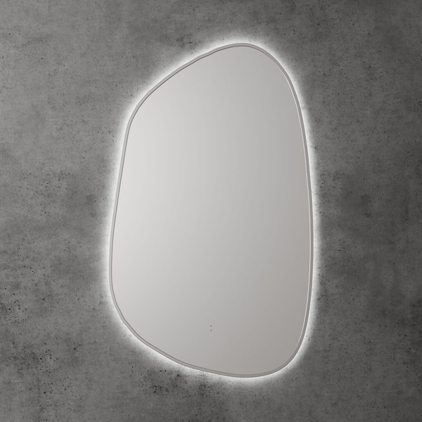 Aulic Aulic Tarcoola Asymmetric Led Mirror 553X903X36Mm Brushed Nickel