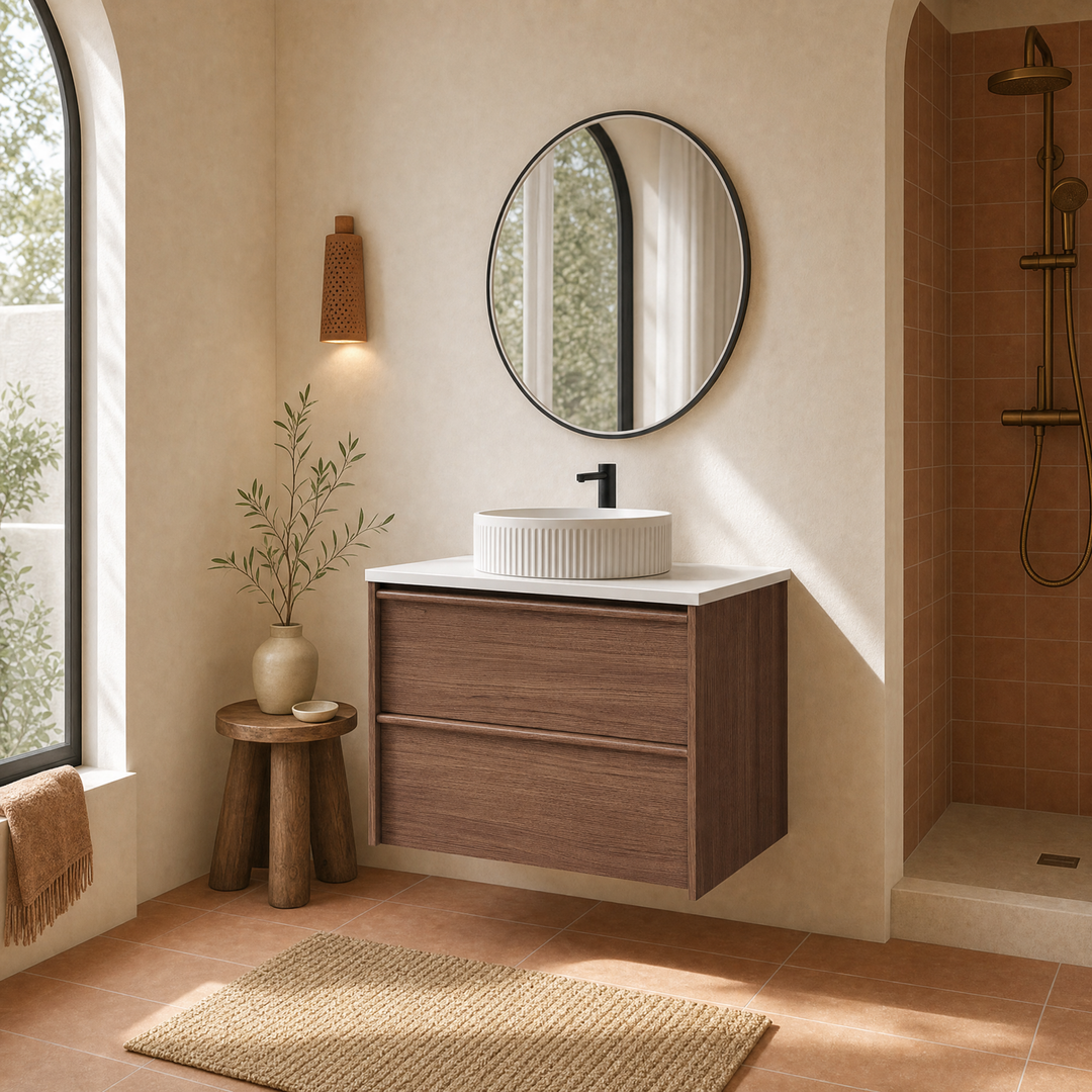 Aulic Venetta Framed Wall Hung 900Mm Walnut Cabinet 880X458X560Mm