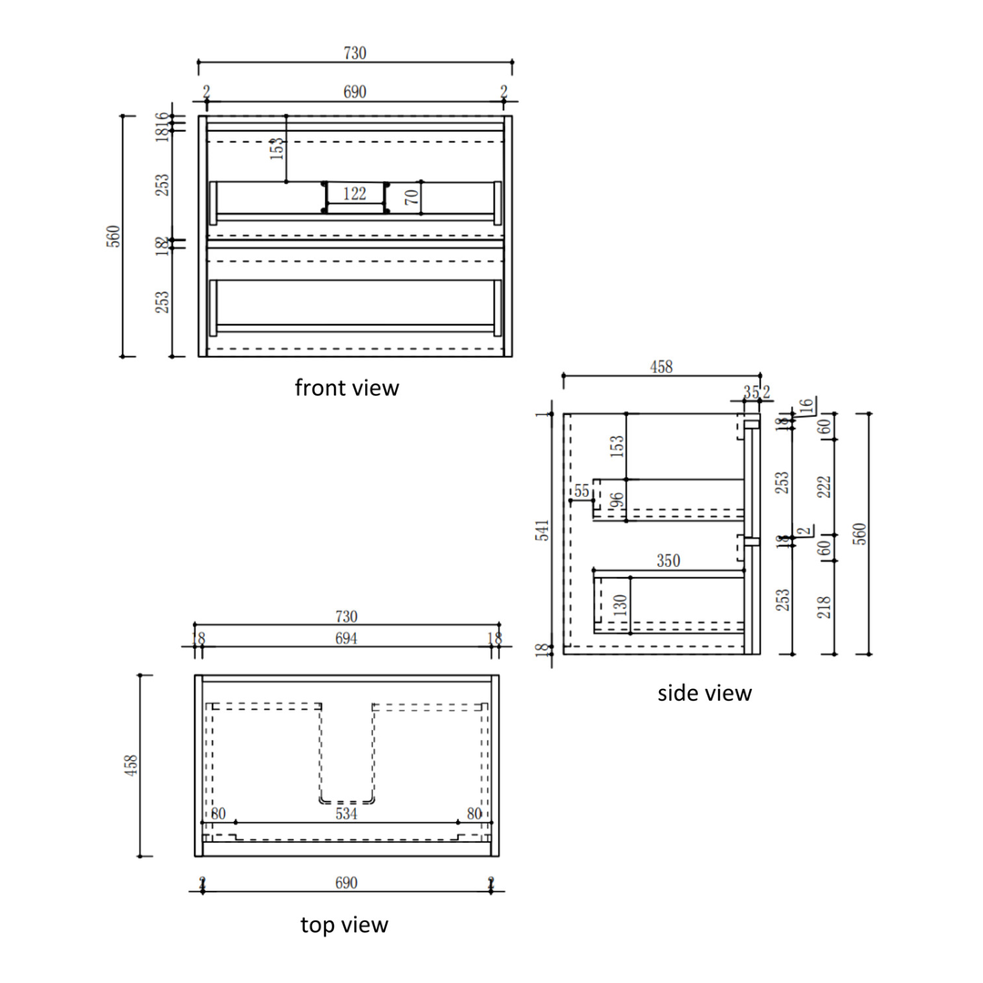 Aulic Venetta Framed Harvest Oak Wall Hung 750Mm Cabinet 750 With Crystal Ceramic Top