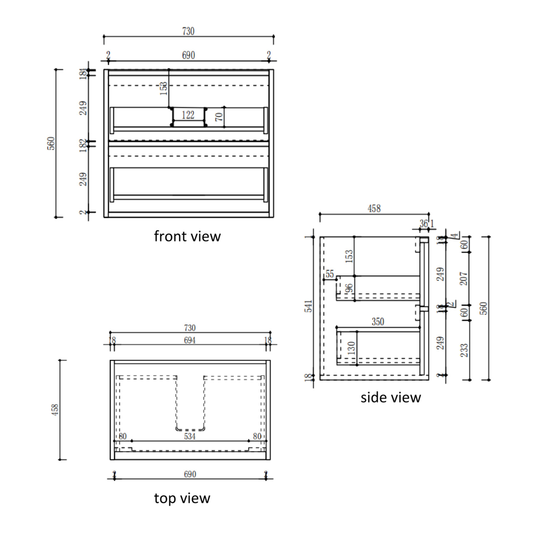 Aulic Venetta Fluted Framed W/H 750Mm Harvest Oak Cabinet 750 With Snow Flat Stone Top
