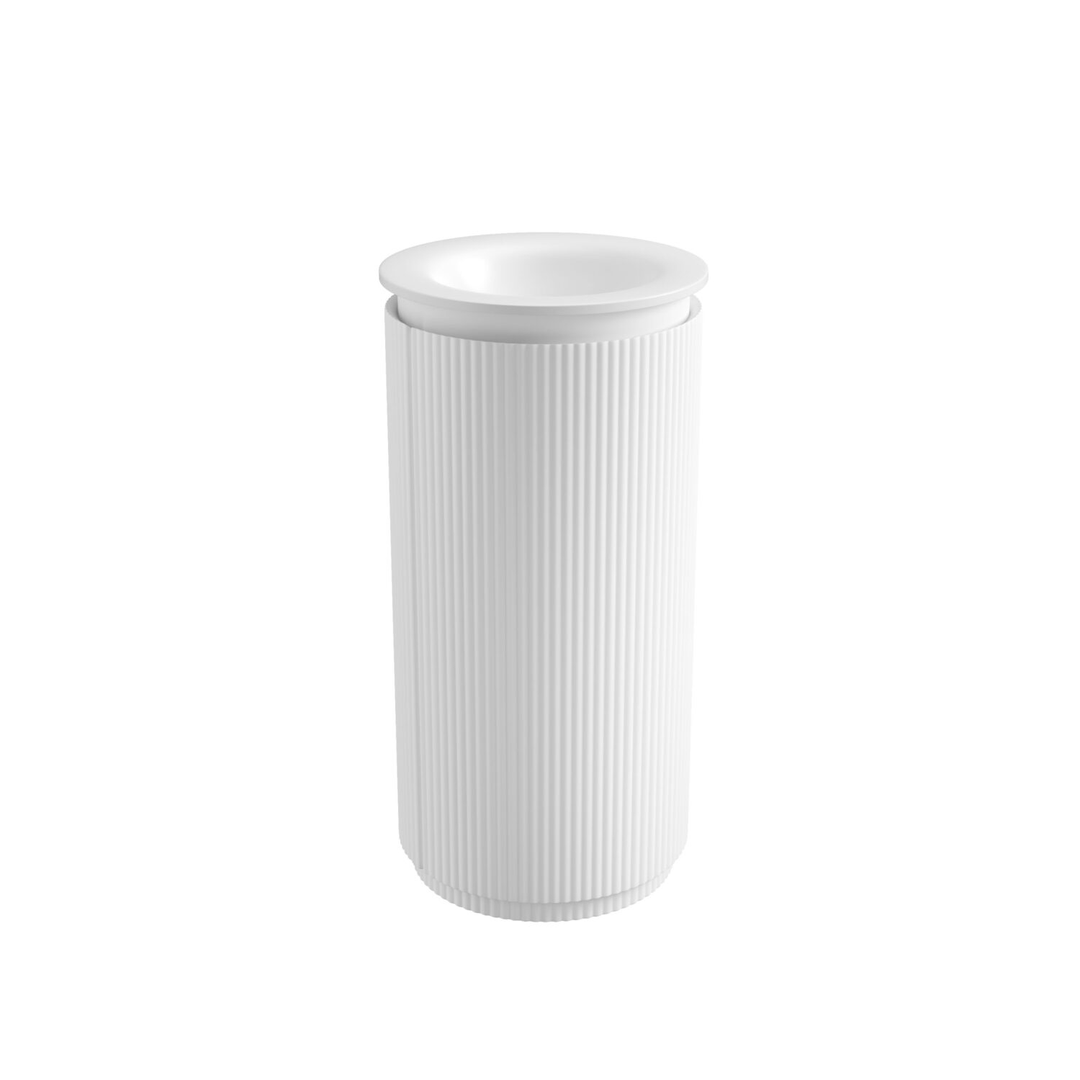 Aulic Civaro Floor Standing 420Mm Matte White Pillar Cabinet