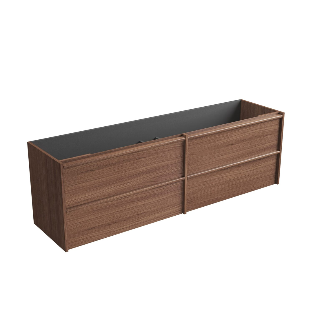 Aulic Venetta Framed Wall Hung 1800Mm Walnut Cabinet 1780X458X560Mm