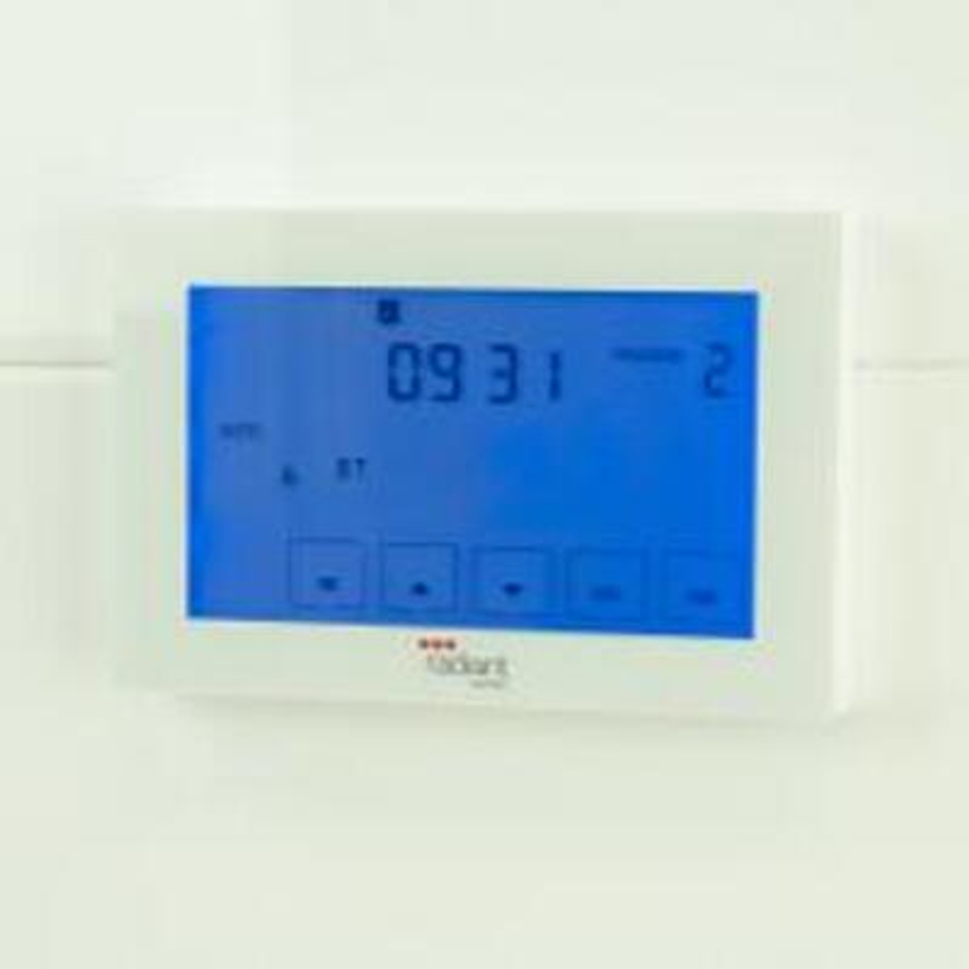 Radiant Glass Fronted Horizontal Dual Purpose Thermostat & Timer Switch White Gtsw-Dual-H