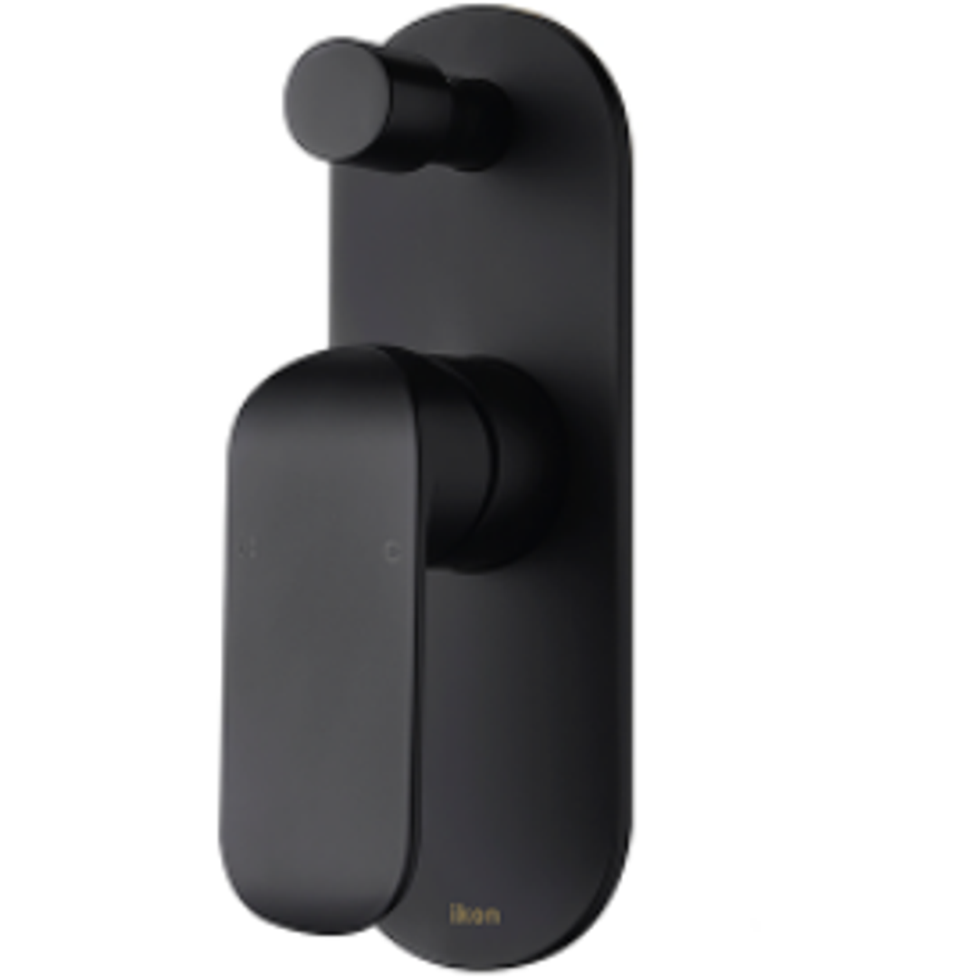 Bella Vista Kara Wall Mixer/Divt Matte Black