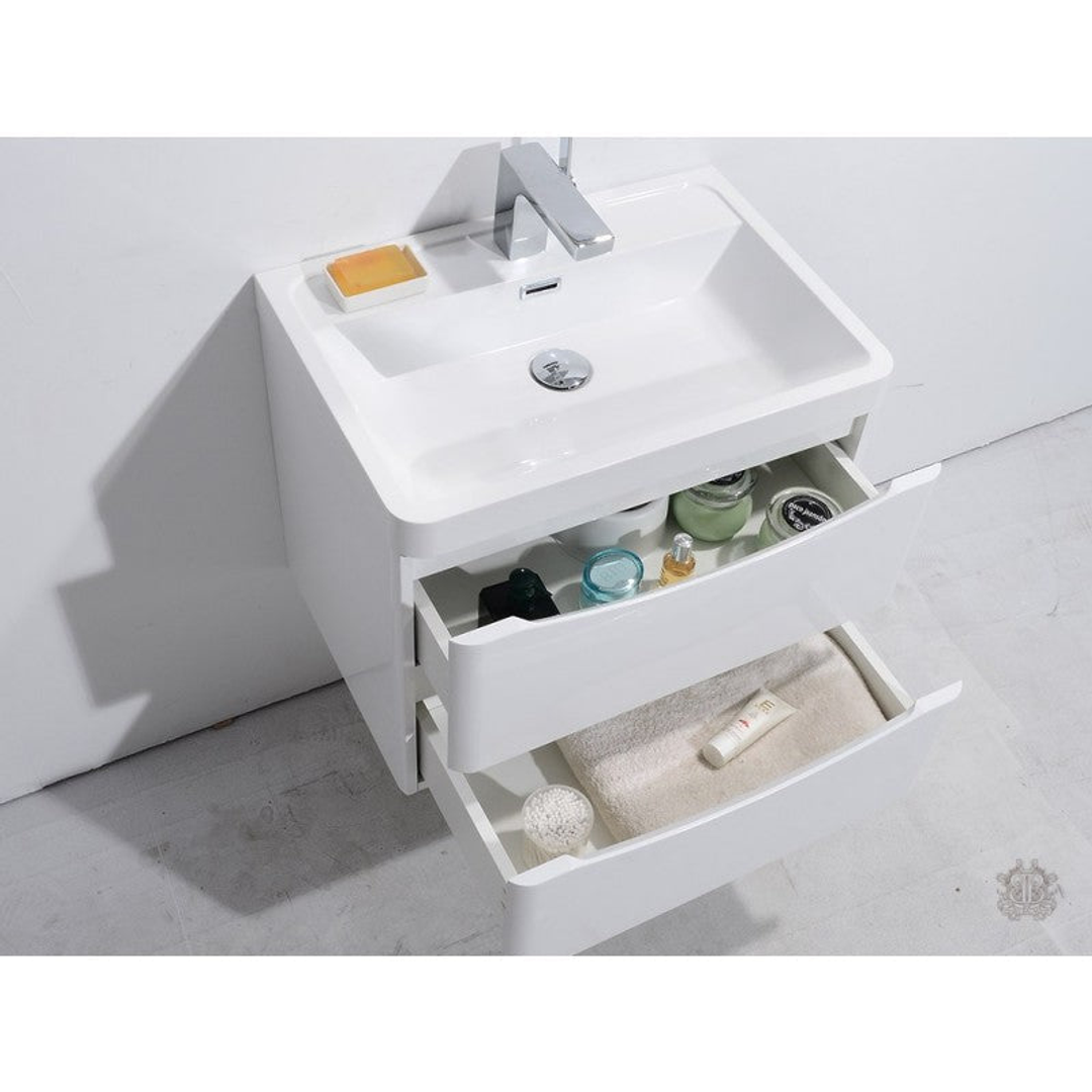 Belbagno Ancona 600mm Wall Hung Vanity Gloss White 600 X 420 X 450