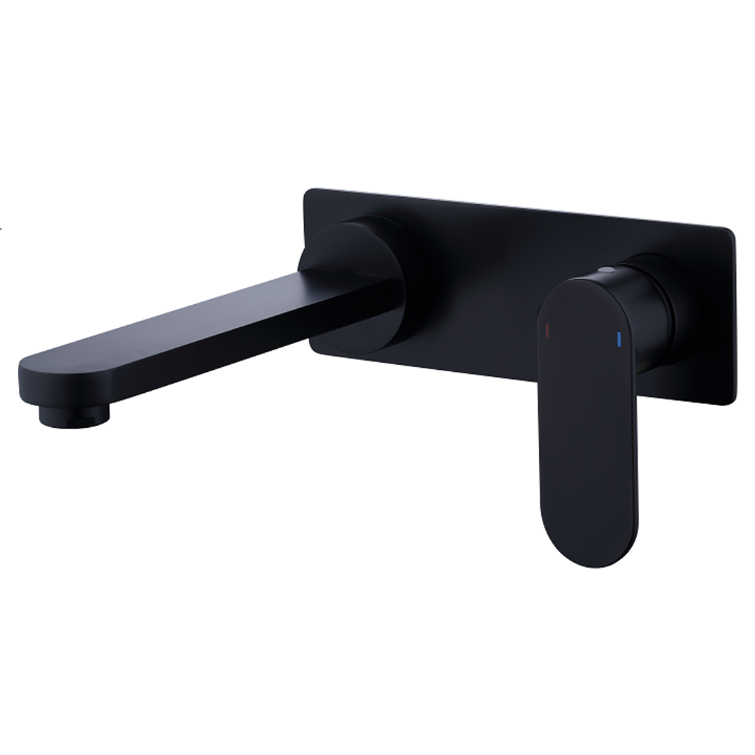 Otti Vetto Wall Basin Mixer With Spout Matte Black