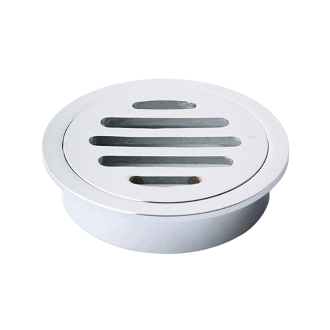 Round Drop in Trapscrew Grate Chrome 100mm