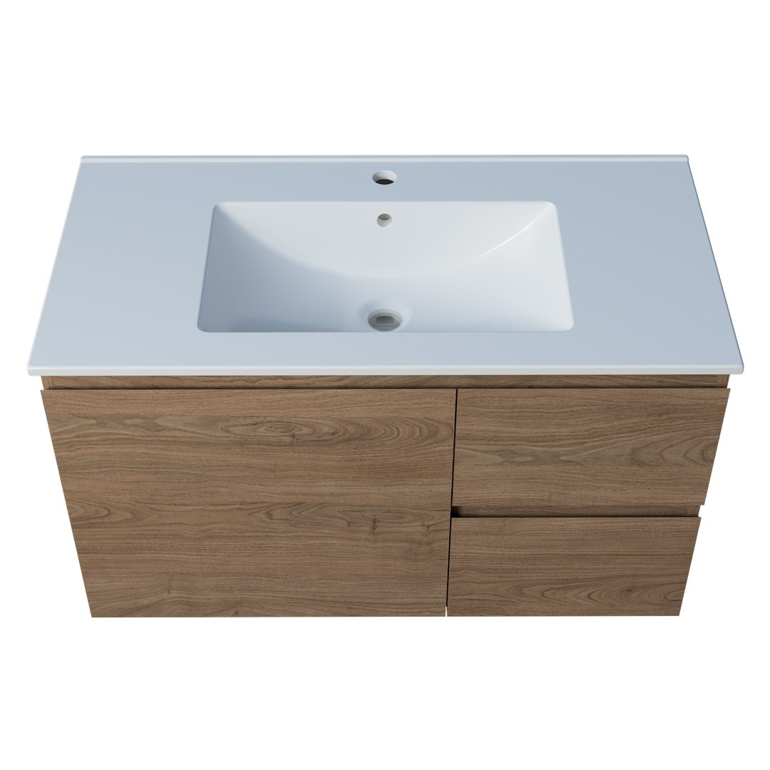 Harmony Vanity 900mm, Centre Bowl Alpha Top, Wall Hung