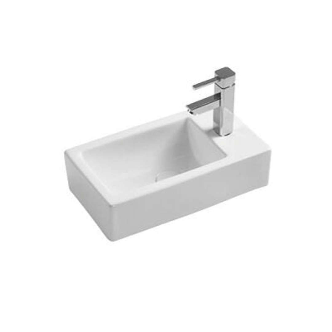 Bnk Naga Apb-04455-Wh Wall Hung Basin 455 X 250 X 120mm Gloss White