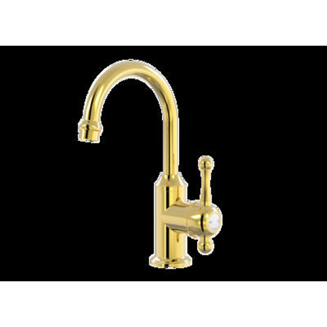 Par Tudor Basin Mixer 130Mm Gooseneck Swivel Gold