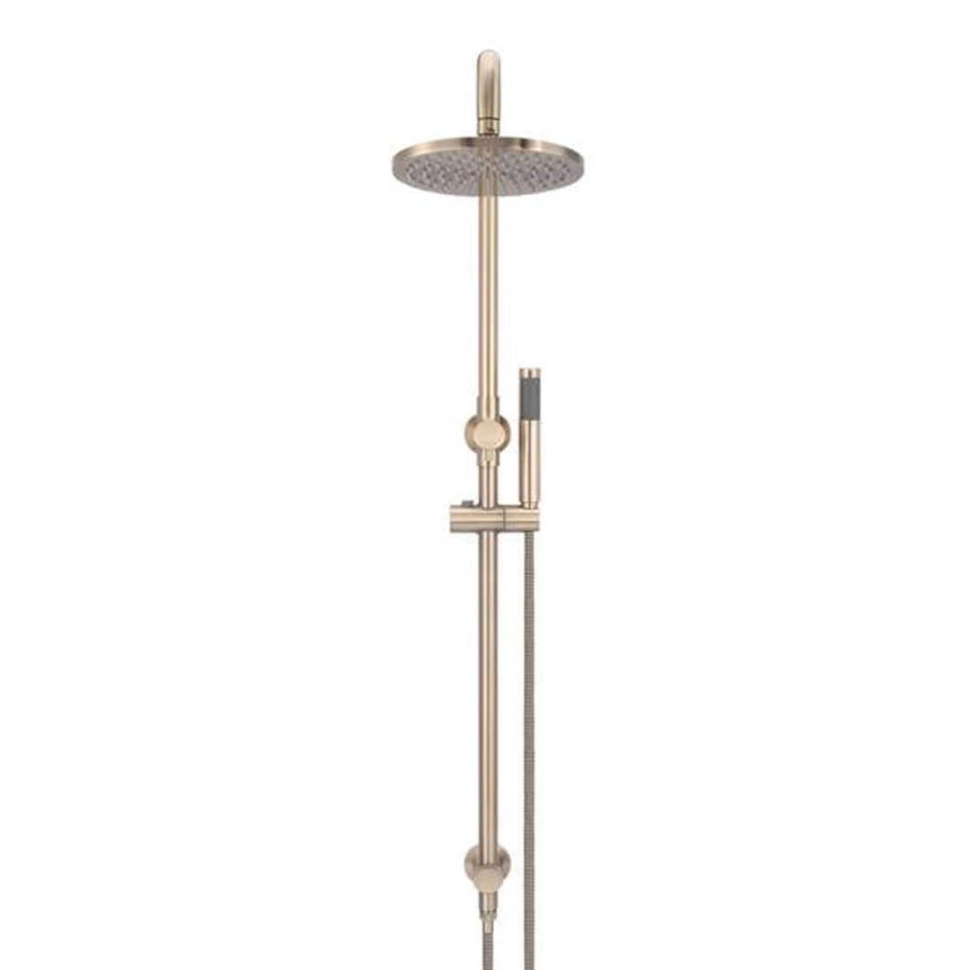 Meir Round Combination Shower Rail 200mm Rose & Hand Shower - Champagne