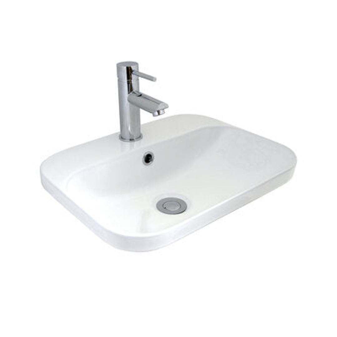 Seima Limni 450 Inset Above Counter Basin White 1 Tap Hole 191082