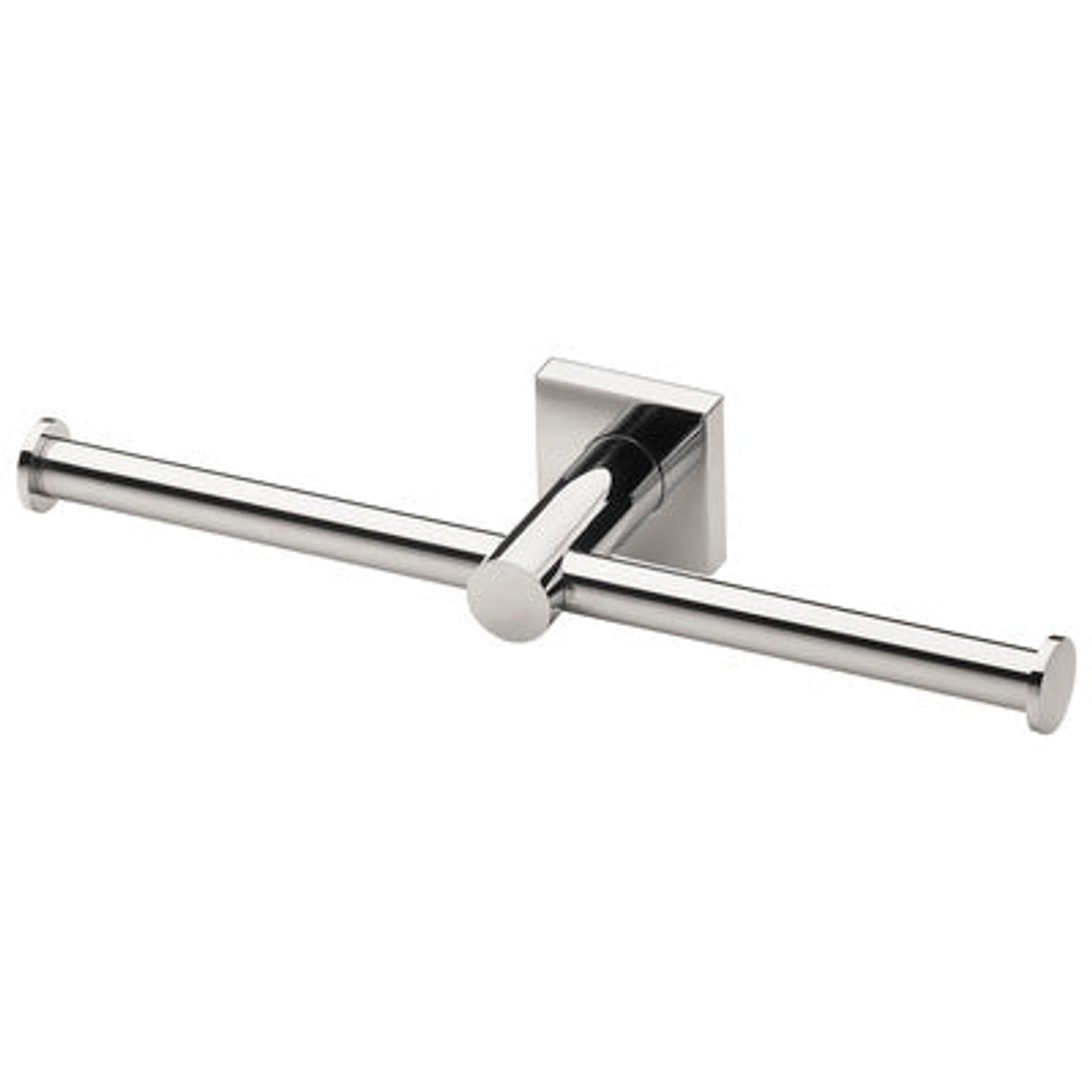 Radii Double Toilet Roll Holder Square Plate Chrome Rs891 Chr