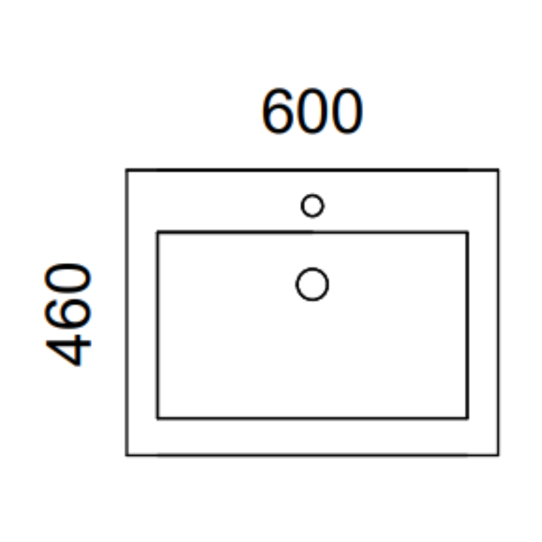 Timberline Kansas Wall Hung Vanity 600mm