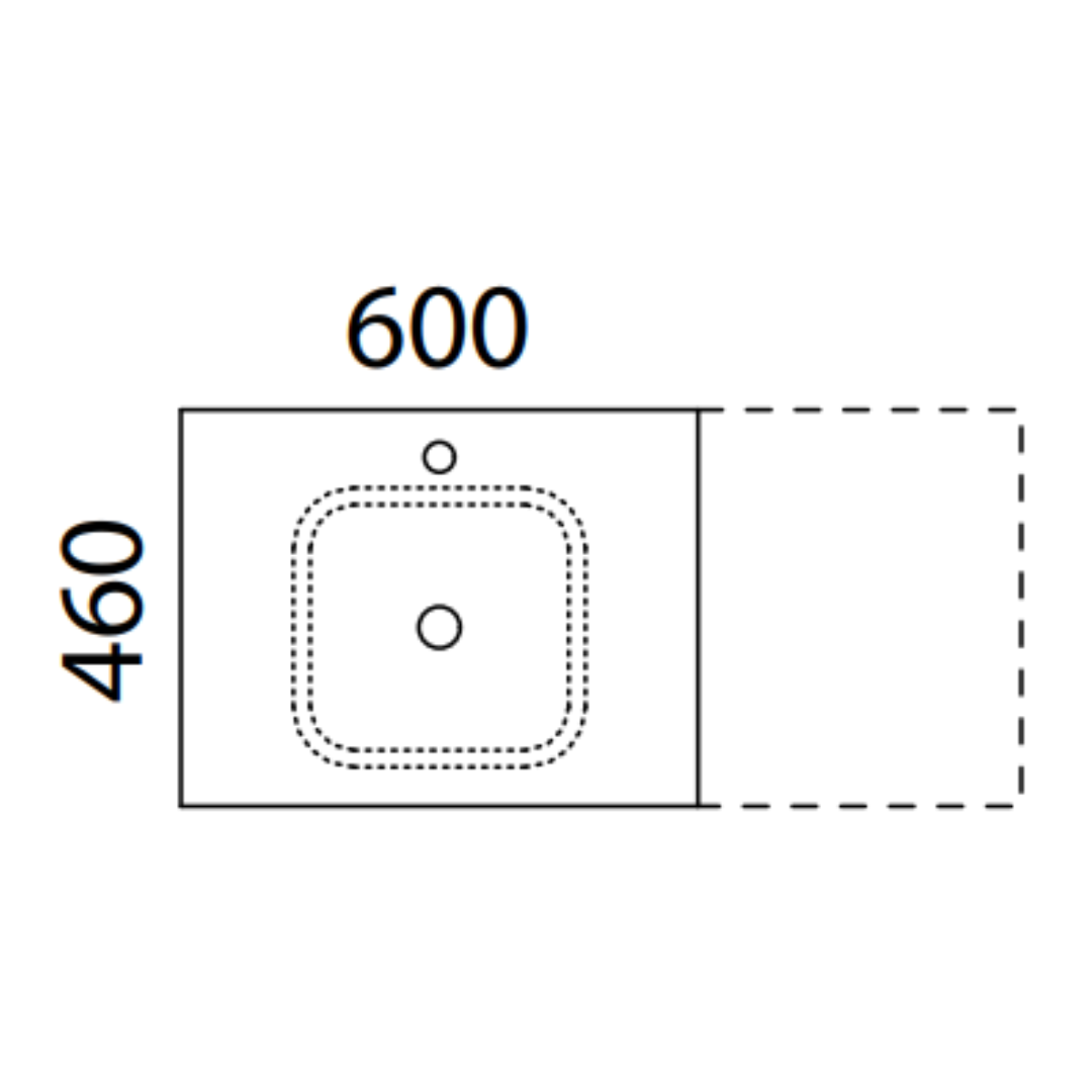 Timberline Milan Wall Hung Vanity 600mm