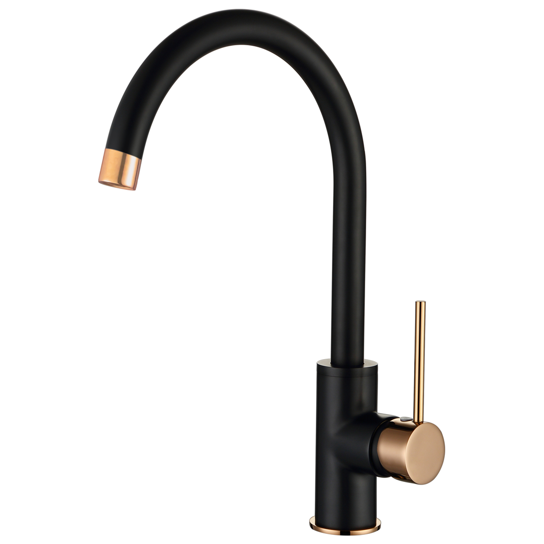 Otti Roul Sink Mixer Matte Black & Rose Gold
