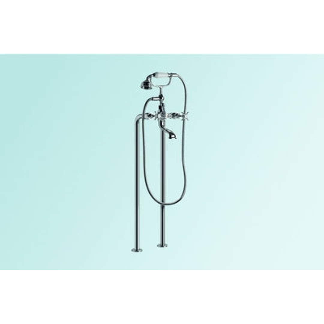 Brodware Neu England Bath Mixer F/Mounted W/ Metal Levers Cp