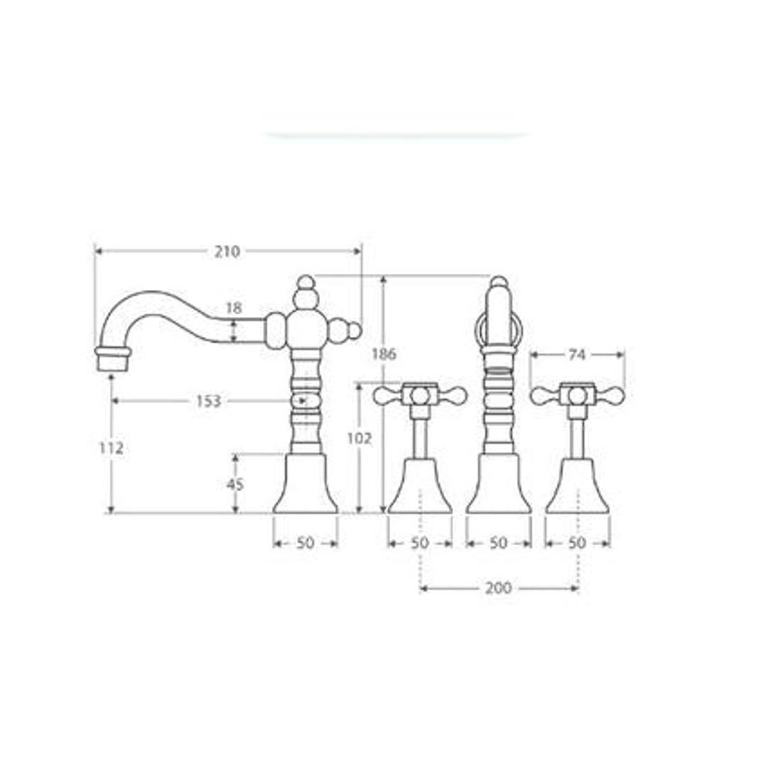 Fienza Lillian Shepherds Crook Basin Set - Matte Black