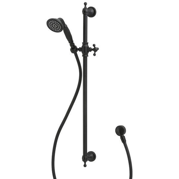 Fienza Lillian Shower On Rail Matte Black 444114B