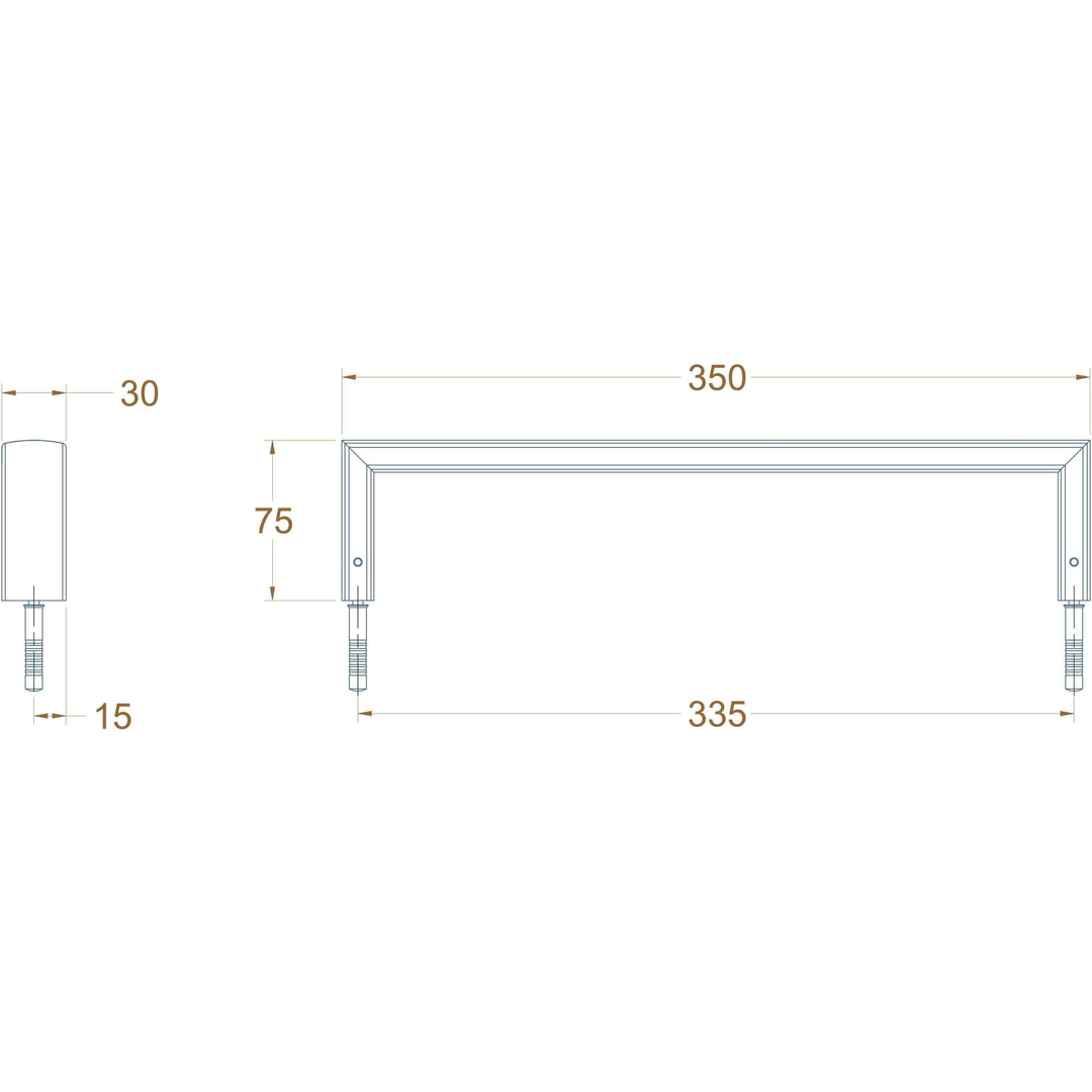 Avenir Xylo Single Towel Rail 35Cm Chrome