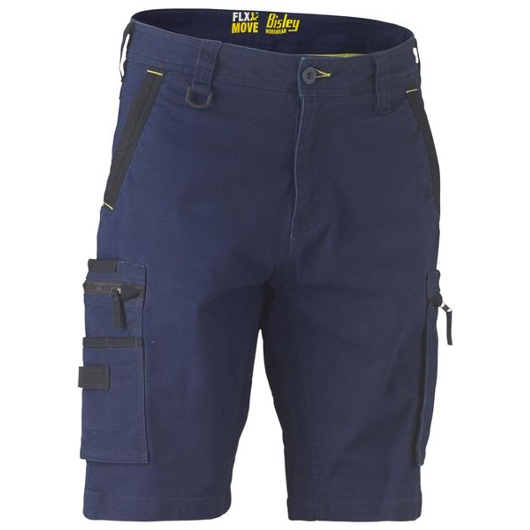 Bisley Flex&Move Stretch Zip Cargo 10 Short Navy