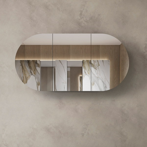 OTTI BONDI 1800X900 SHAVING CABINET NATURAL OAK