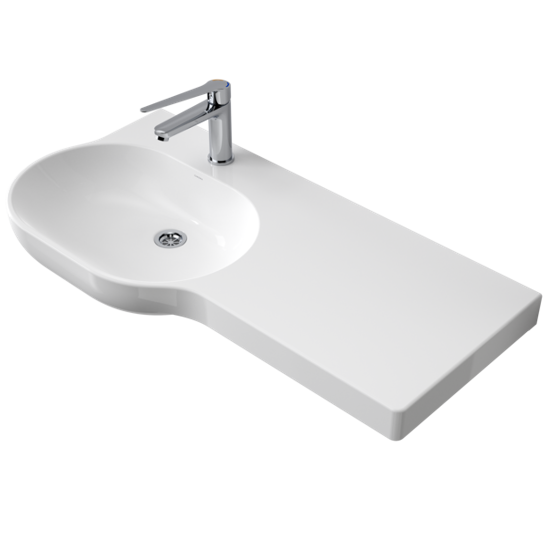 Caroma Opal 920 Wall Basin Right Hand White 1 Tap Hole
