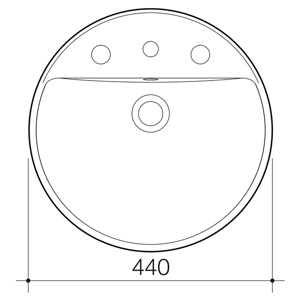 Caroma Orbis Inset Basin White 1 Tap Hole