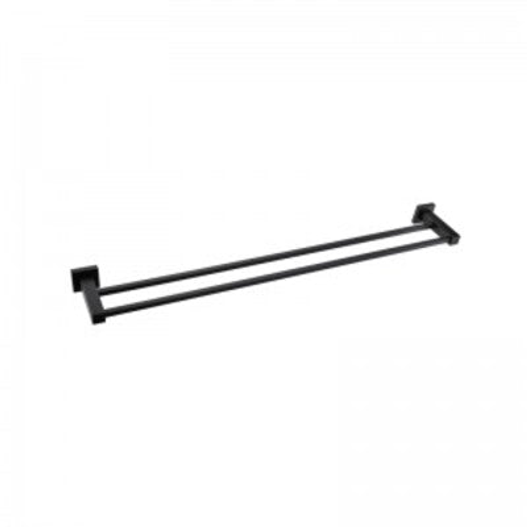 Bestlink Nautica Matt Black Square Double Towel Rail 6048Bk