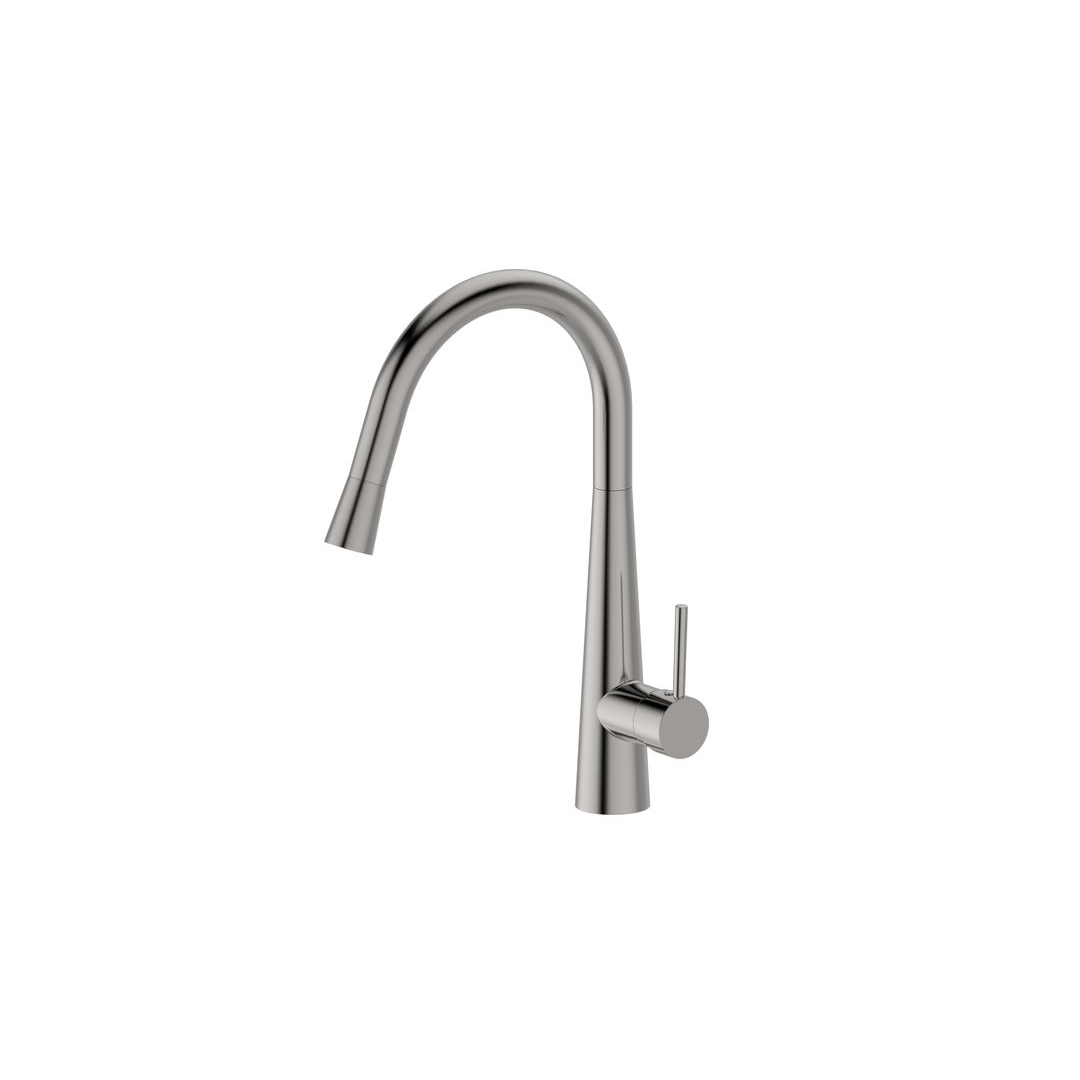 ECT JESS GOOSE NECK SINK MIXER WITH PULL OUT MAGNET HEAD BRUSHED BRASS