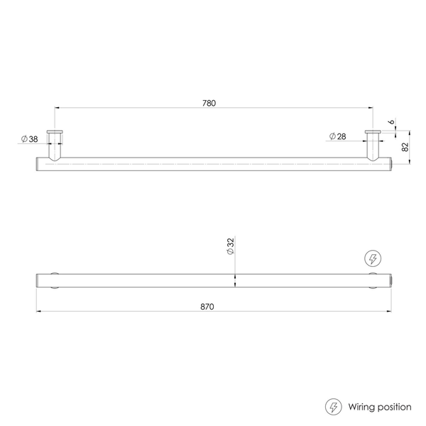Phoenix Phoenix Heated Towel Rail Round 800Mm Brushed Bronze